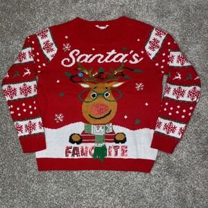 No Boundaries XXL 19 Santas Favorite Reindeer Sweater Holiday Sweater Christmas